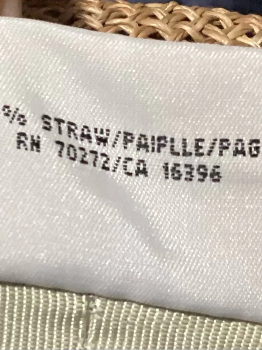 Vintage Liz Claiborne Women’s Straw Hat Sun Rolled Brim Bow Hand Woven Tan